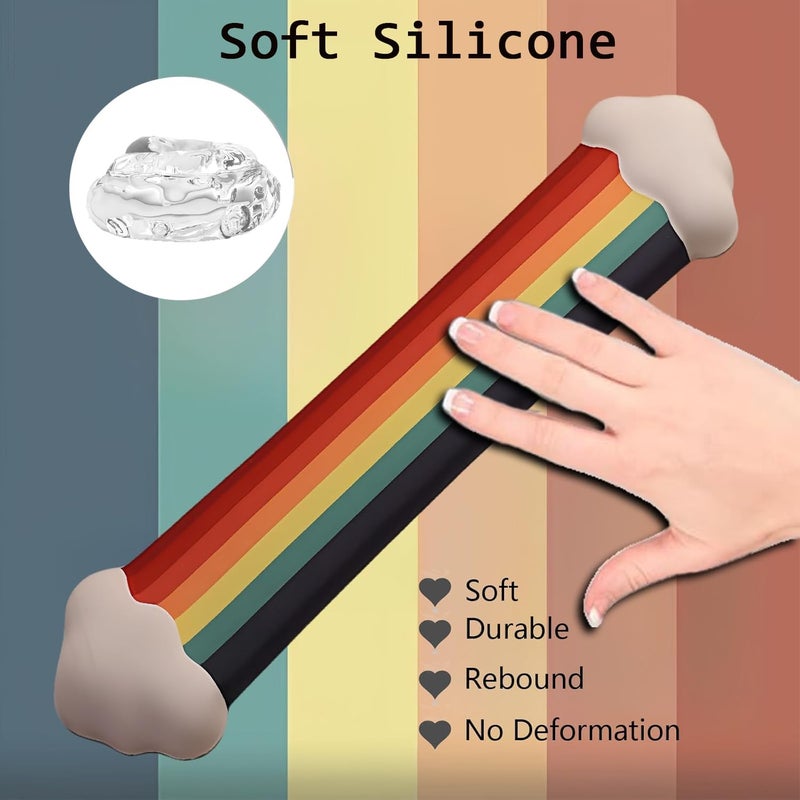 WFCYGL Gel Cloud Keyboard Wrist Rest Cute Rainbow Mouse Pad with Wrist Rest for Computer Keyboard and Mouse Pad Set PU Base Silicone Ergonomic White Cloud Wrist Pad Support for Gaming Desk Laptop Home Office - Image 5